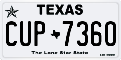 TX license plate CUP7360
