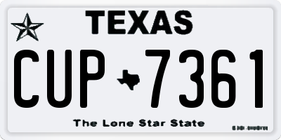 TX license plate CUP7361