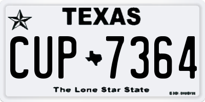 TX license plate CUP7364
