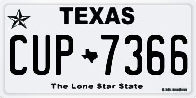 TX license plate CUP7366