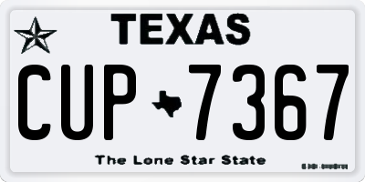TX license plate CUP7367