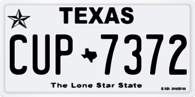 TX license plate CUP7372