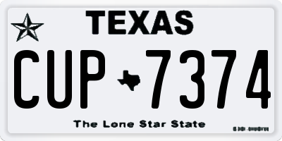 TX license plate CUP7374