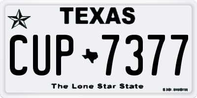 TX license plate CUP7377