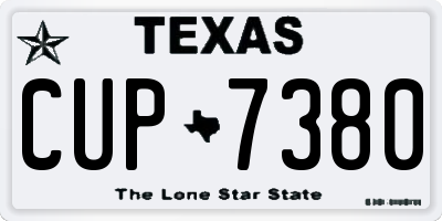 TX license plate CUP7380