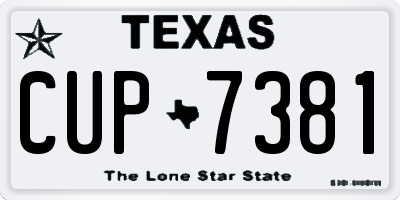 TX license plate CUP7381