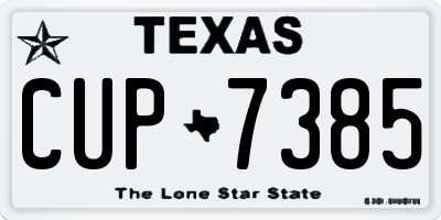 TX license plate CUP7385