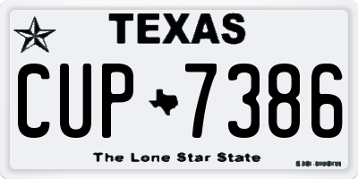 TX license plate CUP7386