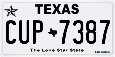 TX license plate CUP7387