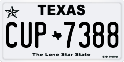 TX license plate CUP7388
