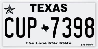 TX license plate CUP7398