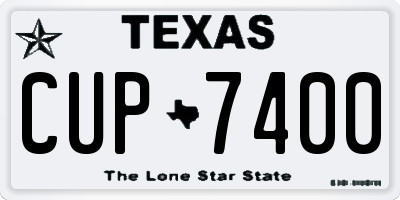 TX license plate CUP7400