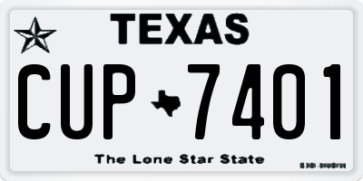 TX license plate CUP7401