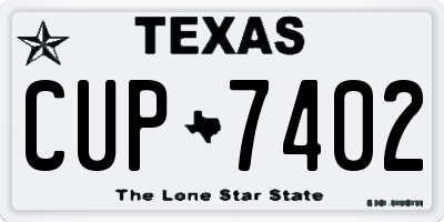 TX license plate CUP7402