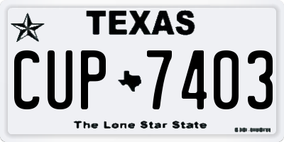 TX license plate CUP7403