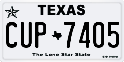 TX license plate CUP7405