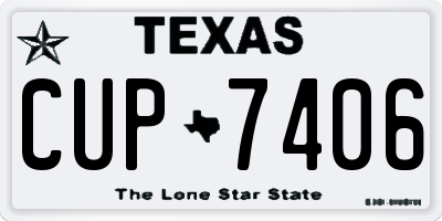 TX license plate CUP7406