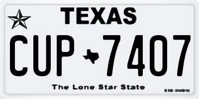 TX license plate CUP7407