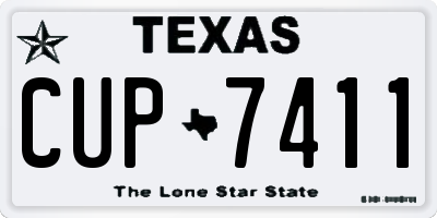 TX license plate CUP7411