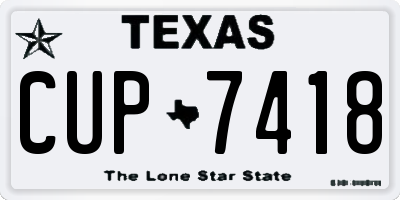 TX license plate CUP7418