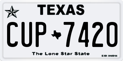 TX license plate CUP7420