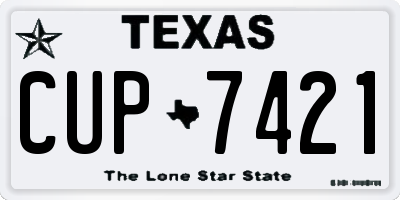 TX license plate CUP7421