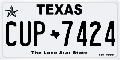 TX license plate CUP7424