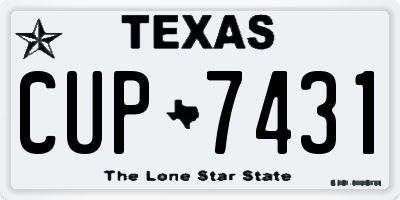 TX license plate CUP7431