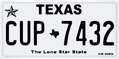 TX license plate CUP7432