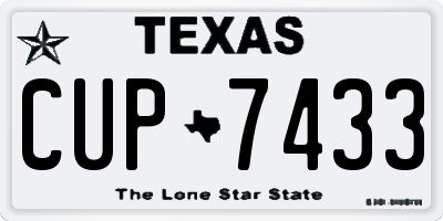 TX license plate CUP7433