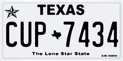 TX license plate CUP7434