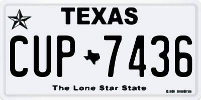 TX license plate CUP7436