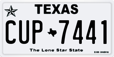TX license plate CUP7441