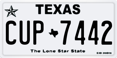 TX license plate CUP7442