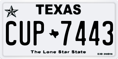 TX license plate CUP7443