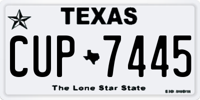 TX license plate CUP7445