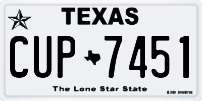 TX license plate CUP7451