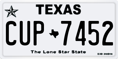 TX license plate CUP7452