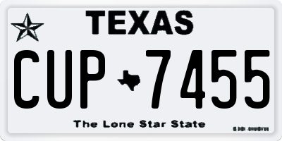 TX license plate CUP7455