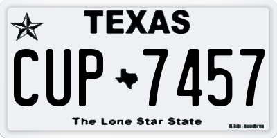 TX license plate CUP7457