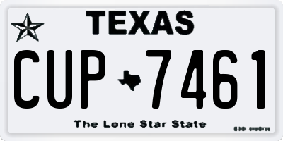 TX license plate CUP7461