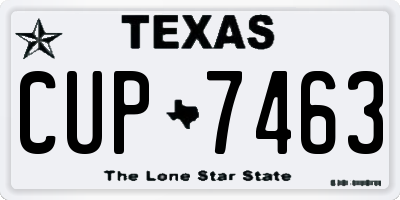 TX license plate CUP7463