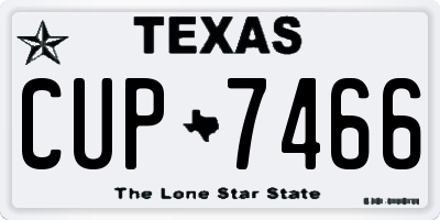TX license plate CUP7466