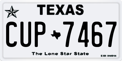 TX license plate CUP7467