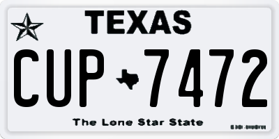 TX license plate CUP7472