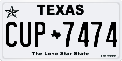 TX license plate CUP7474