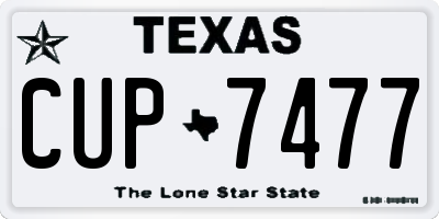 TX license plate CUP7477