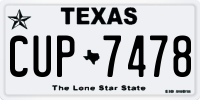 TX license plate CUP7478