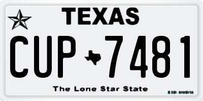 TX license plate CUP7481