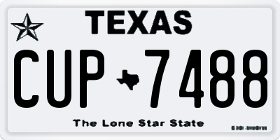 TX license plate CUP7488